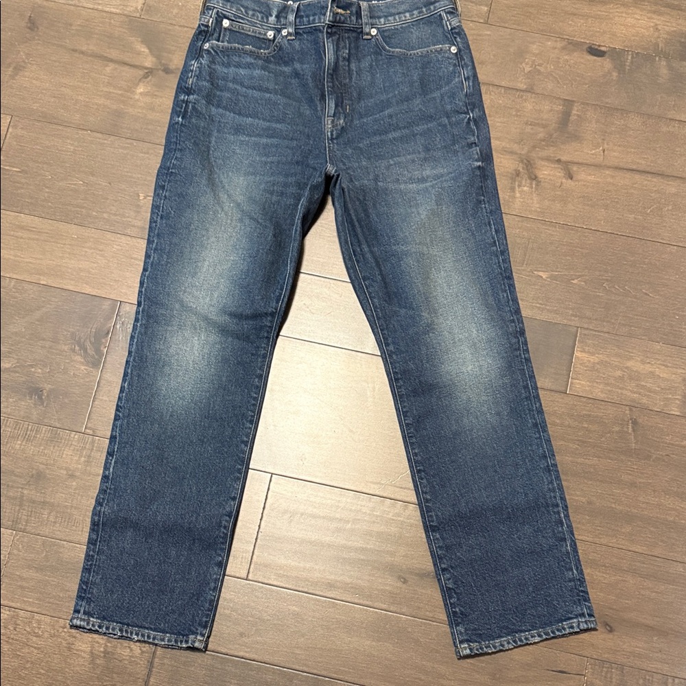 J. Crew Straight-Leg Jeans in Medium Blue Wash